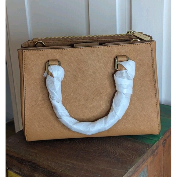 Michael Kors Satchel - Kellen, Brown , Studded, Removable Strap - Picture 6 of 8